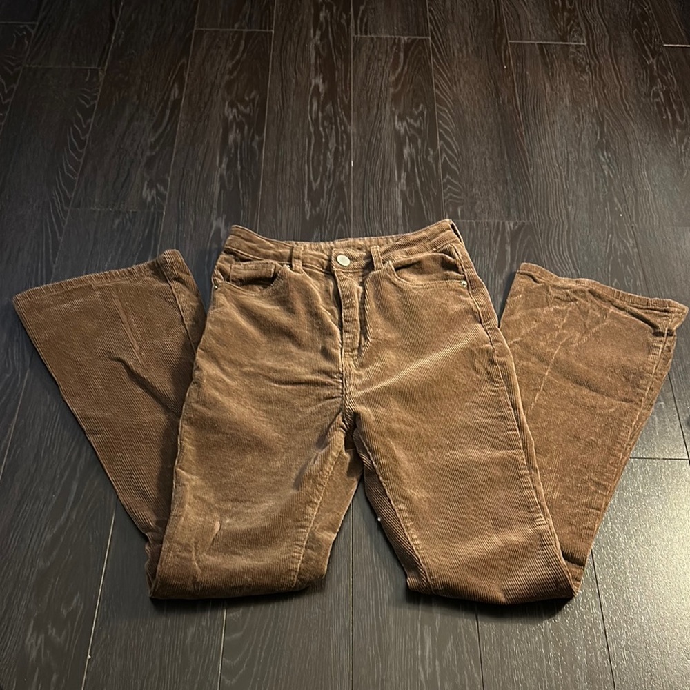 SHEIN Brown Corduroy Boot Cut Pants